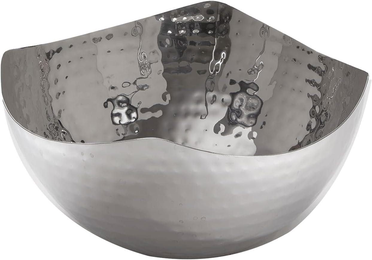 Squound 40 oz Hammered Stainless Steel Round Bowl