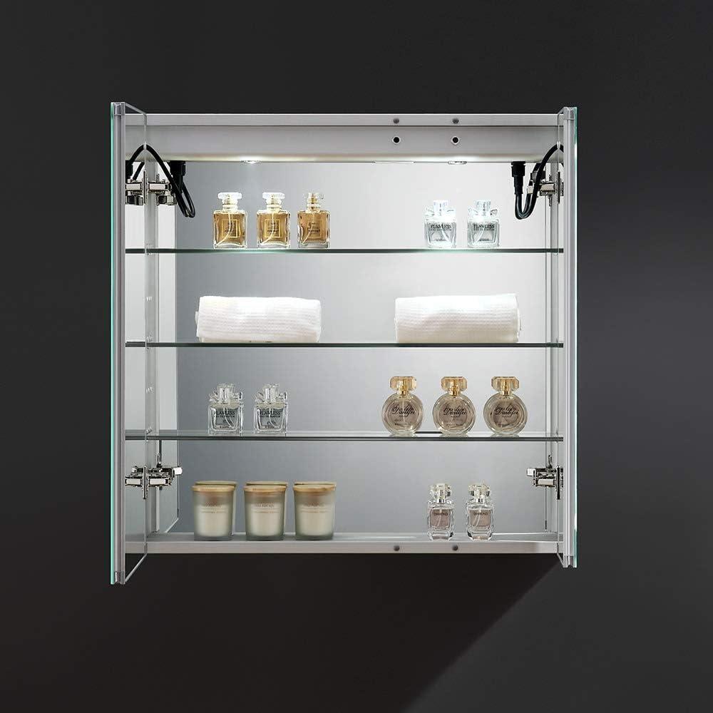 Fresca Spazio 30x30" LED Lighting Aluminum Bathroom Medicine Cabinet in Mirrored