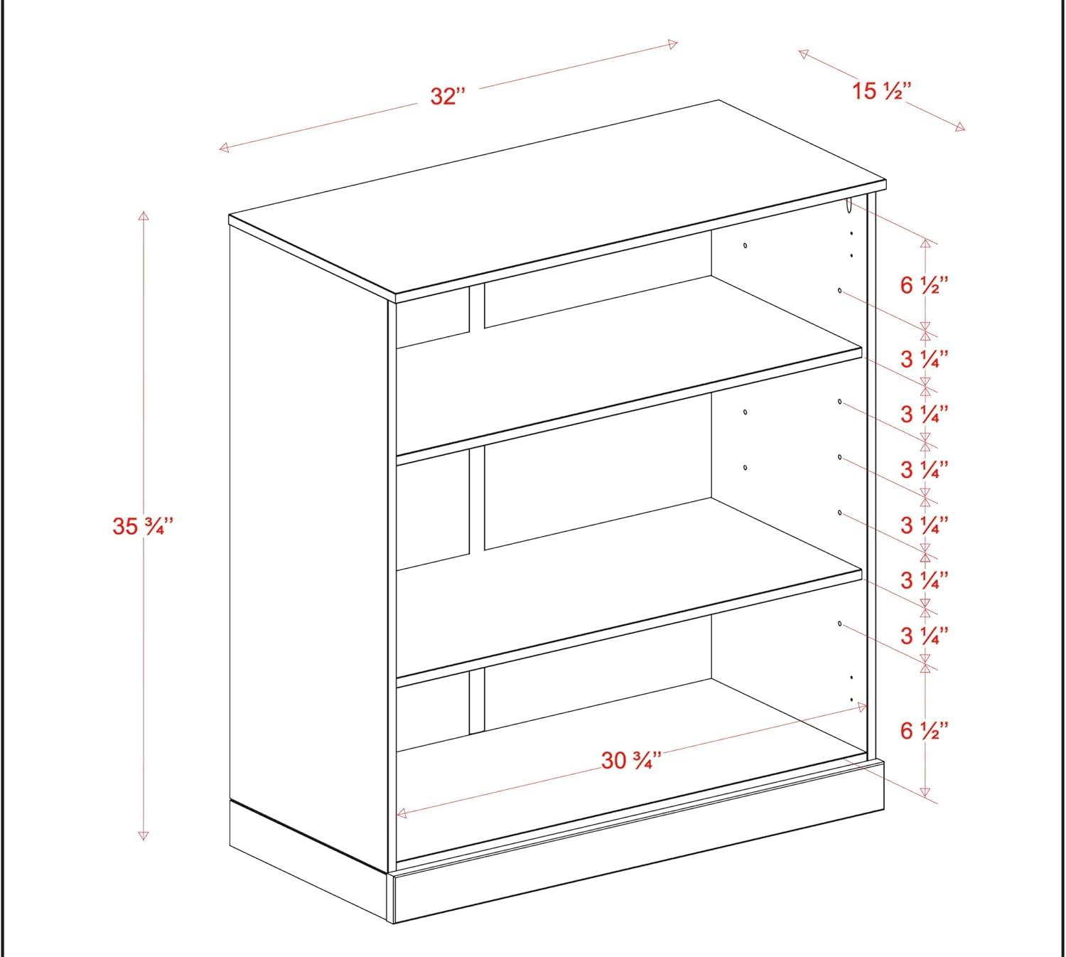 Palace Imports 100% Solid Wood 3-shelf Bookcase with Adjustable Shelves, Black