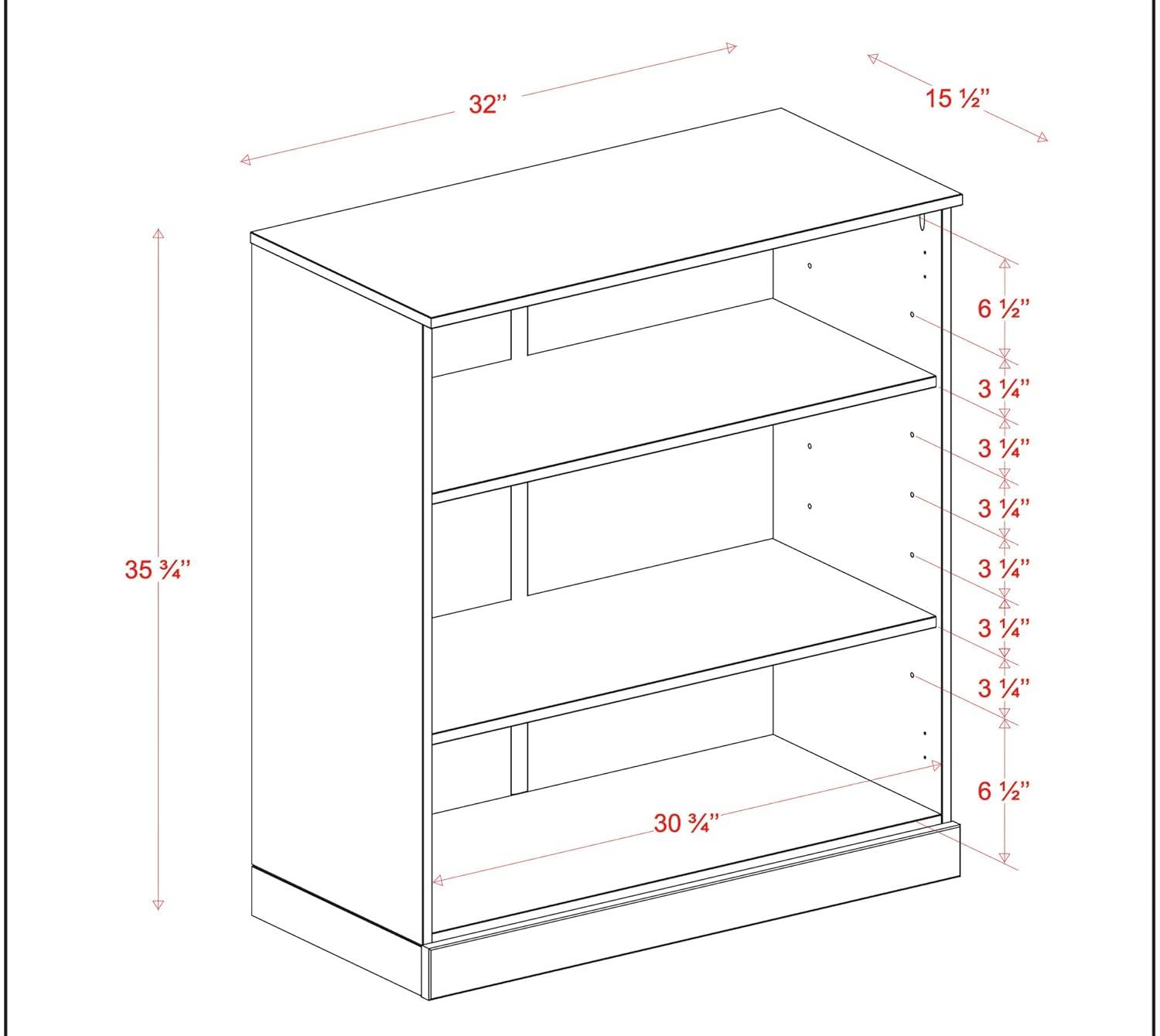 Palace Imports 100% Solid Wood 3-shelf Bookcase with Adjustable Shelves, Black