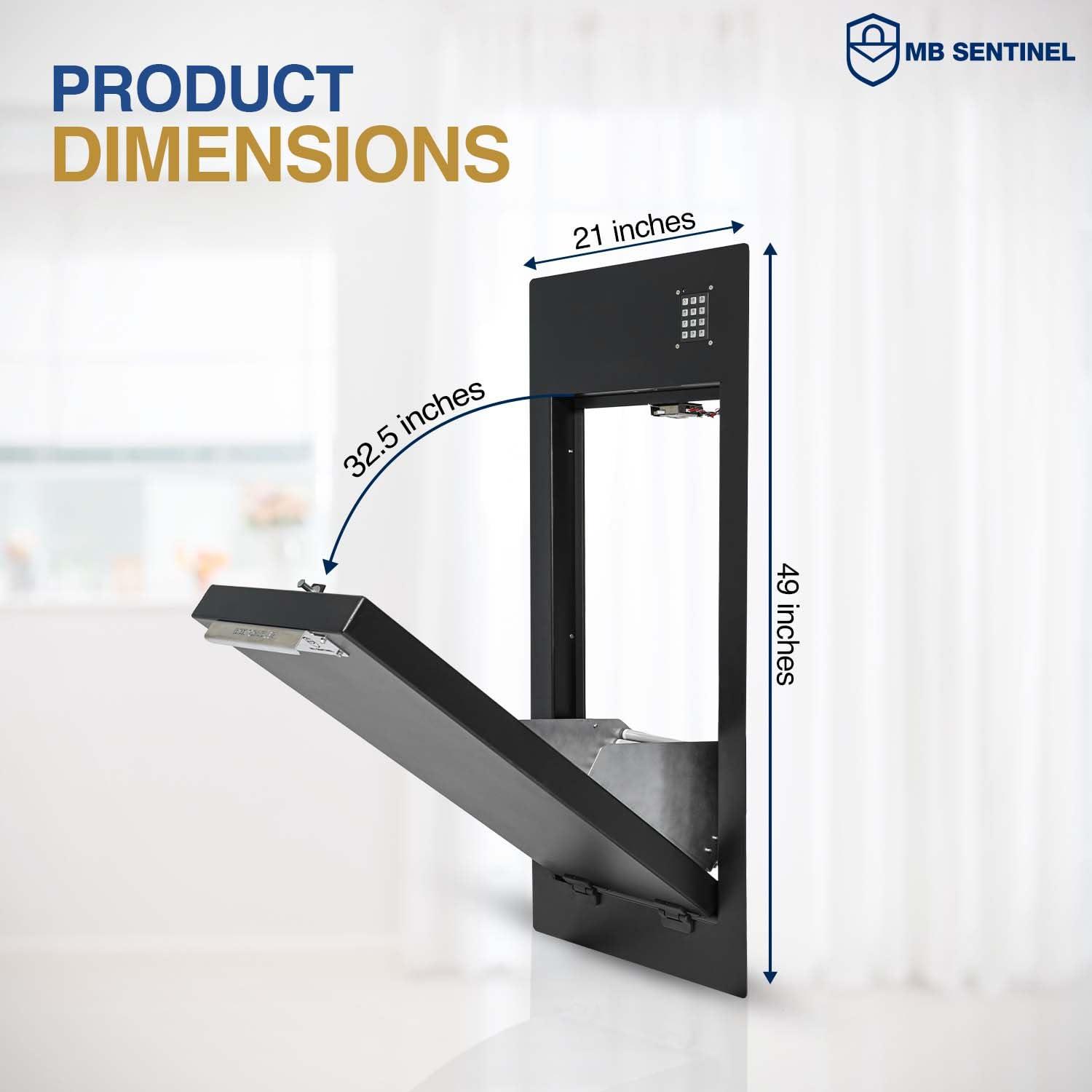 Black Steel Wall Mount Package Drop Box with Electronic Keypad