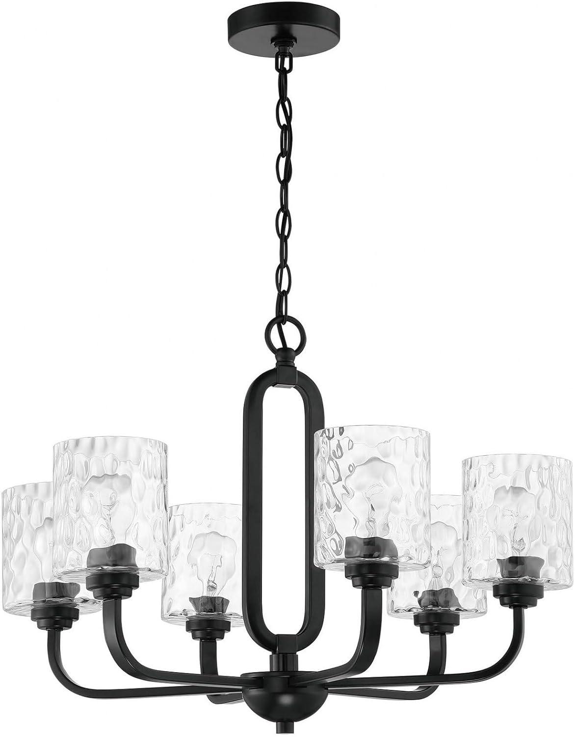 Collins Black and Clear Crystal 6-Light Chandelier