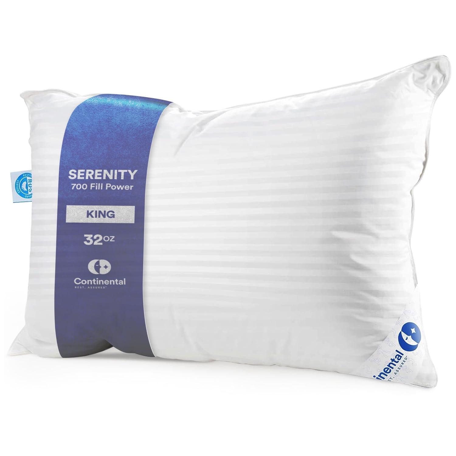 Continental Bedding 700-Soft Pillow, King (Pack of 1), White