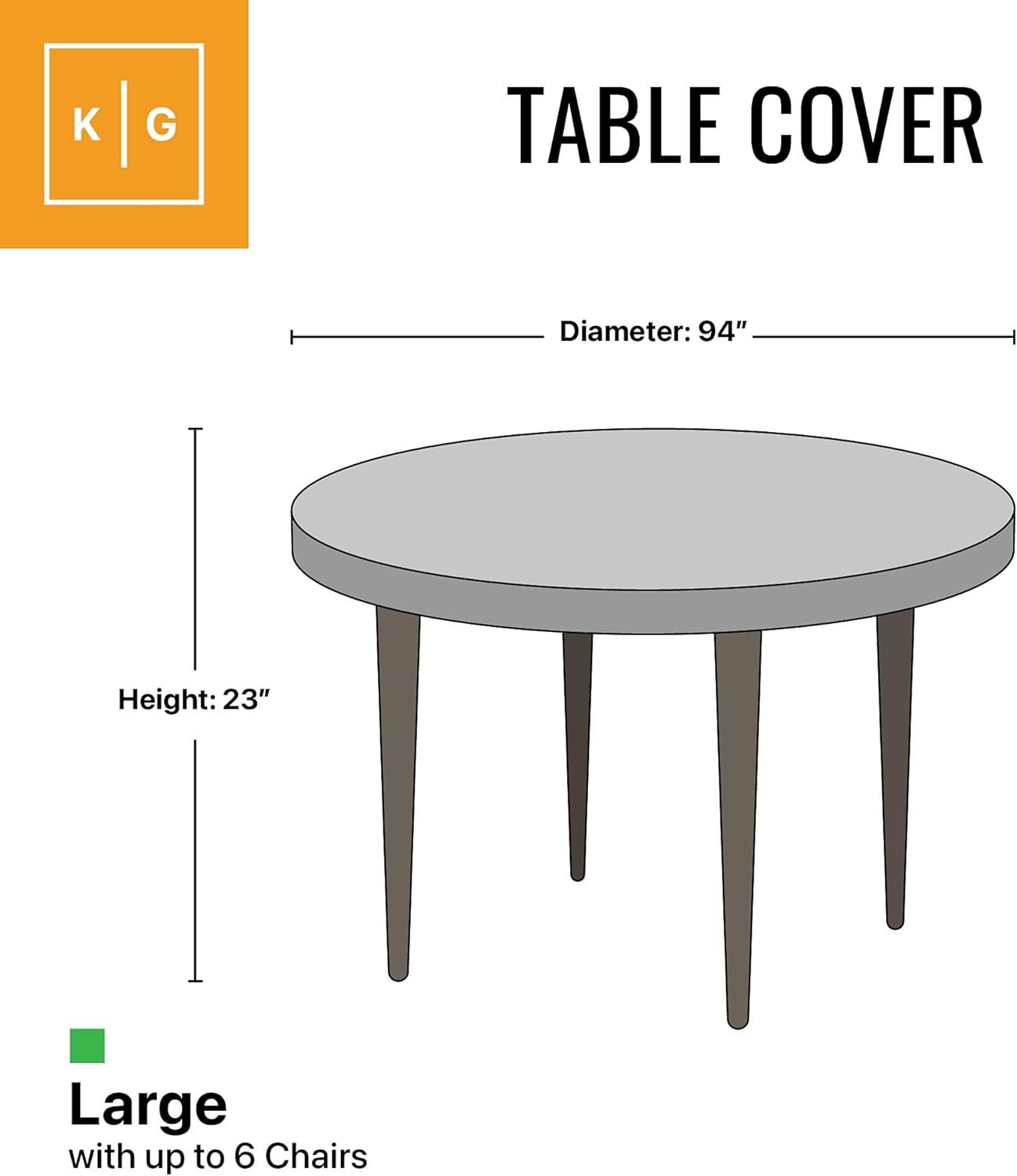 Large Gray Waterproof Round Patio Table and Chair Cover