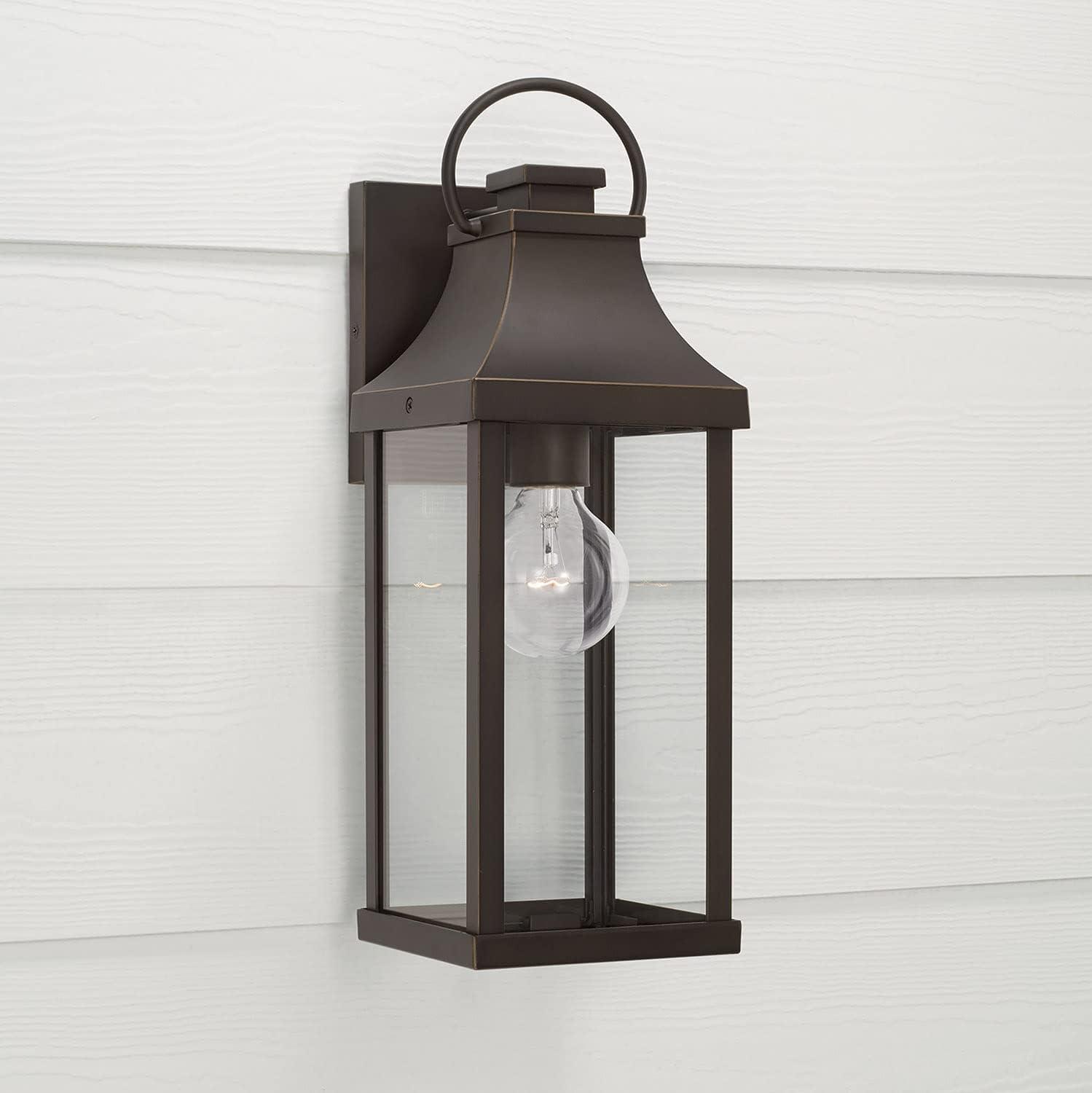 Bradford 17" High Oiled Bronze Outdoor Wall Lantern with Clear Glass