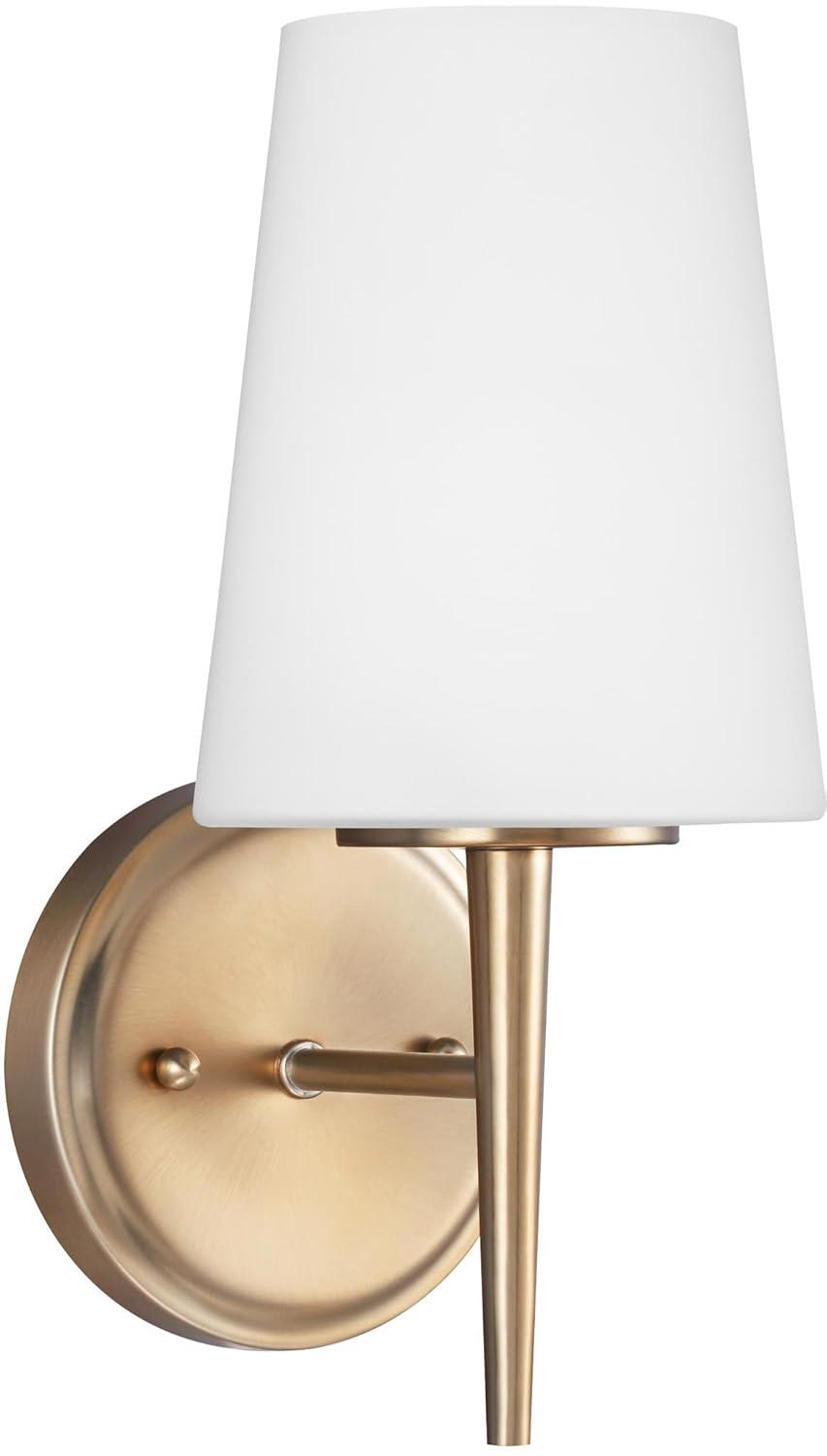 Satin Brass and Opal Glass LED Wall Sconce