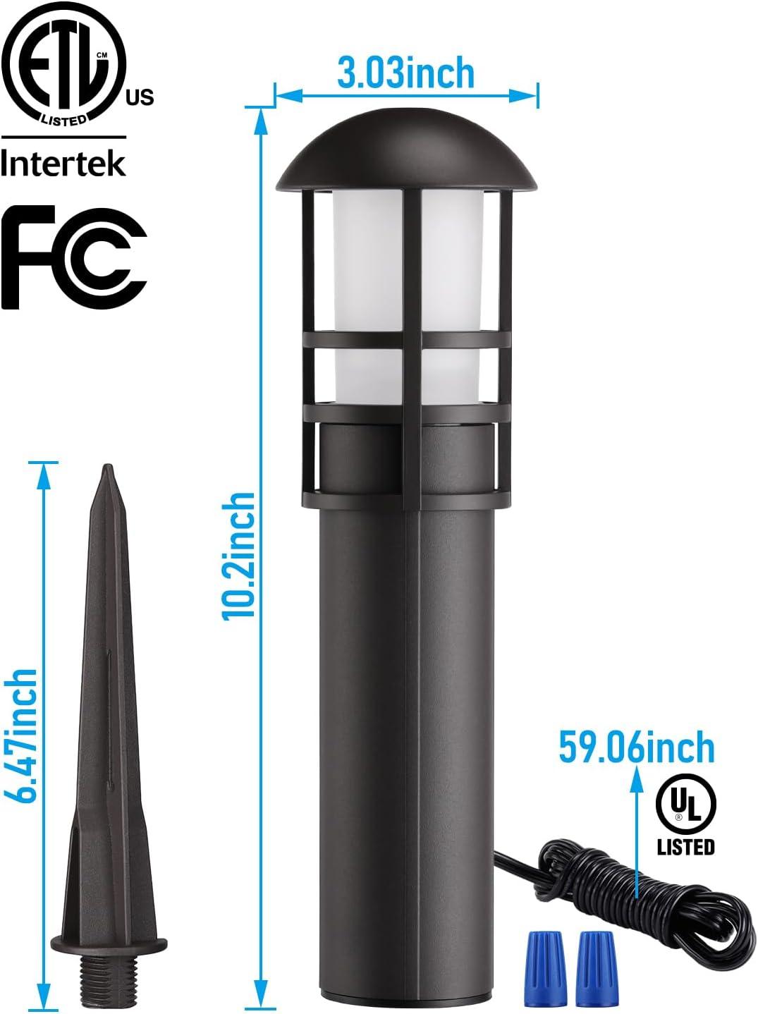 LEONLITE 8-Pack Low Voltage Landscape Lights Pathway, 3W 12V LED Path Lights, CRI90+, IP65 Waterproof Walkway Light, ETL Listed, Oil Rubbed Bronze Aluminum Housing, 3000K Warm White