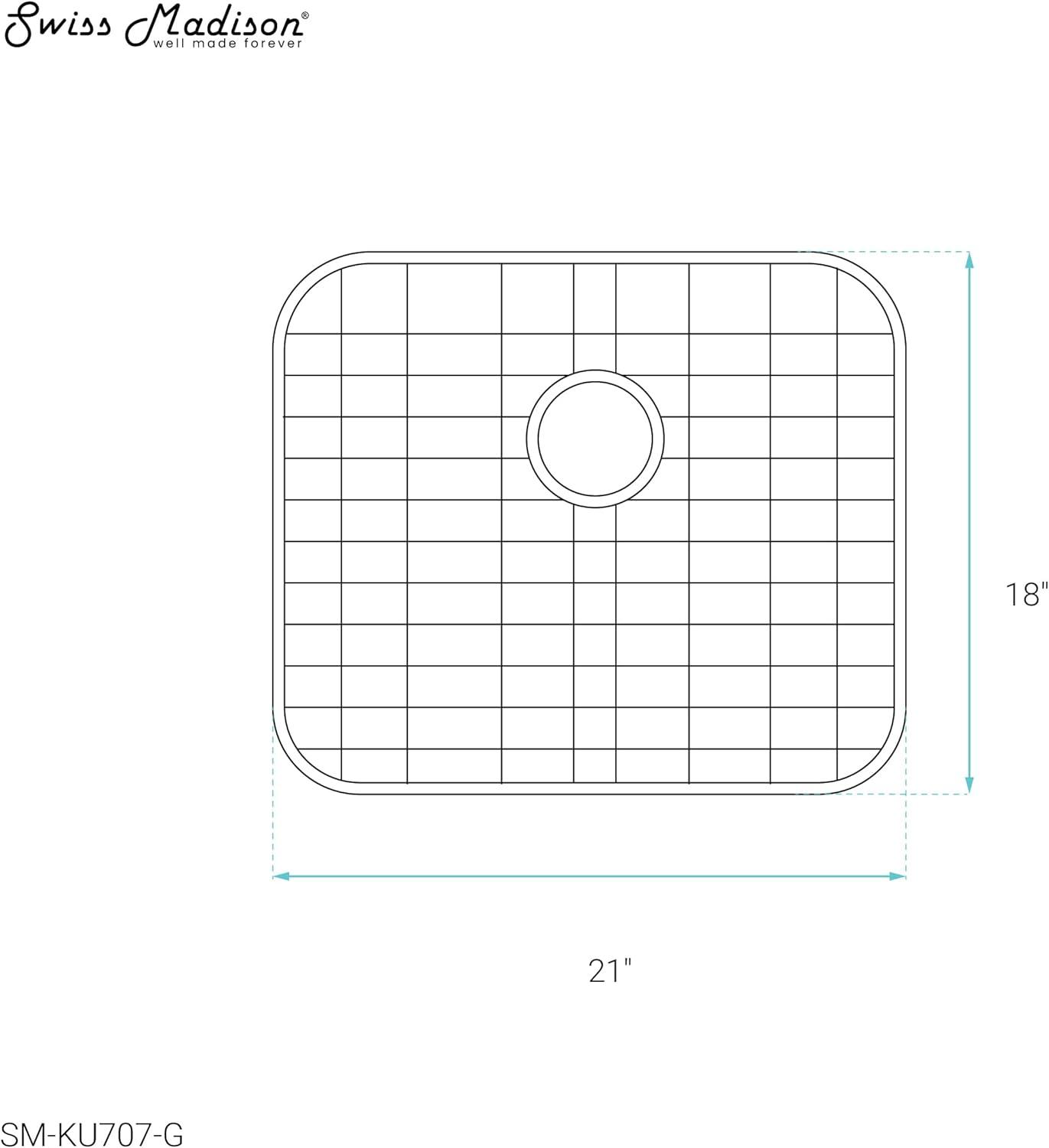 Stainless Steel, Undermount Kitchen Sink Grid for 21 x 18 x 8 Sinks