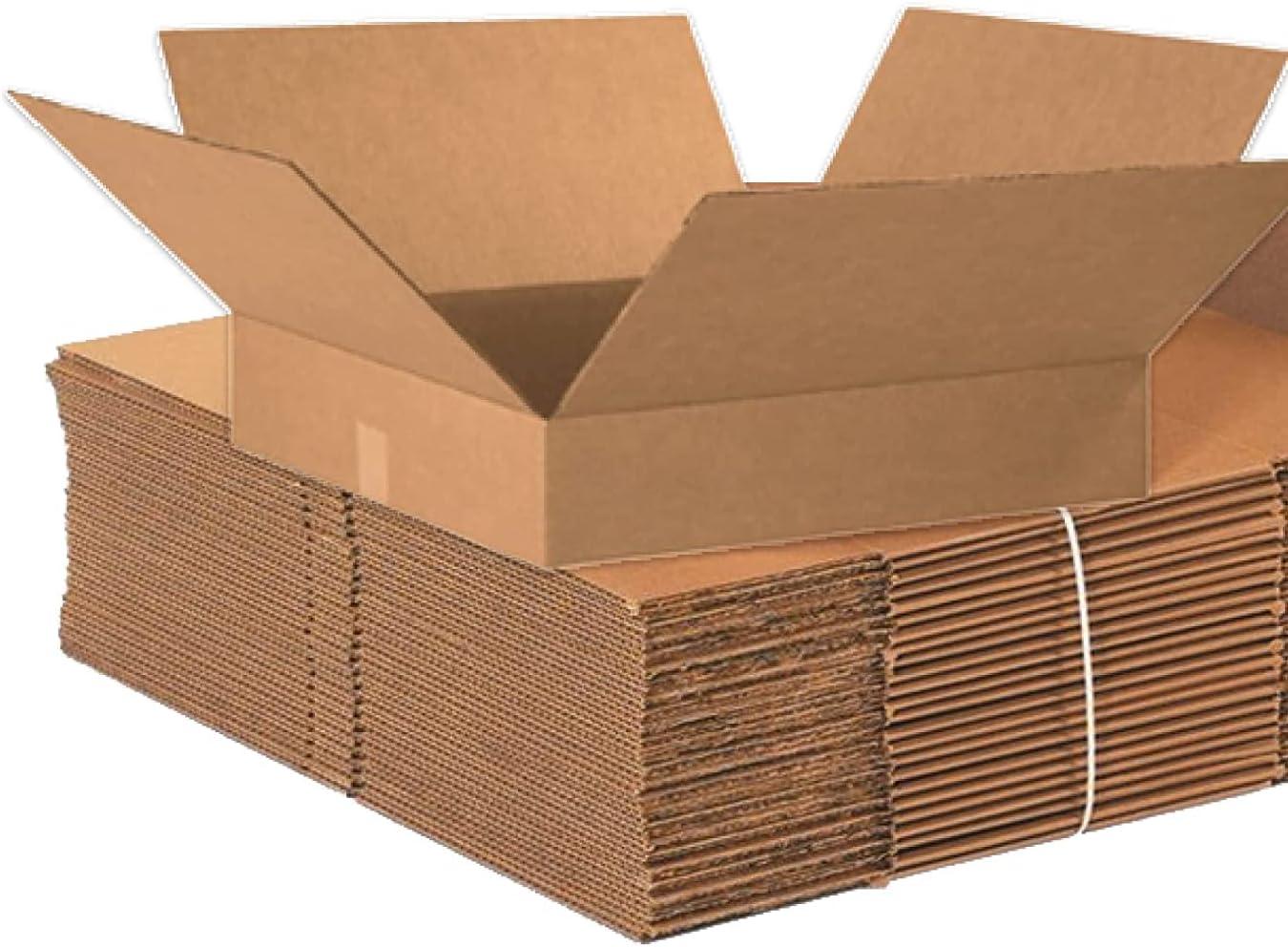 Kraft 20x20x4 Single Wall Flat Corrugated Box, 10-Pack