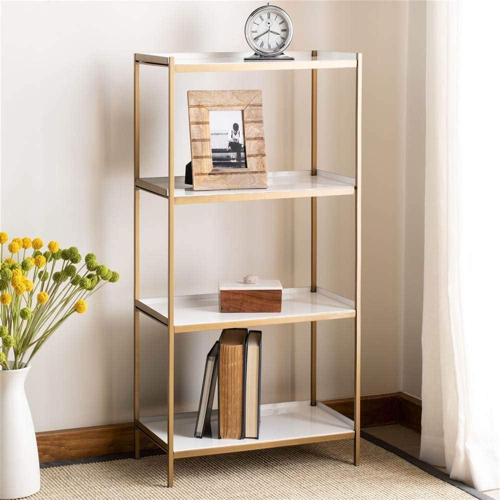 Daniella 4-Tier Etagere - White/Brass - Safavieh