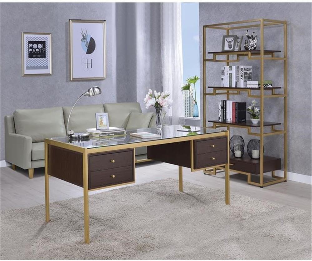 ACME Yumia Bookshelf in Gold