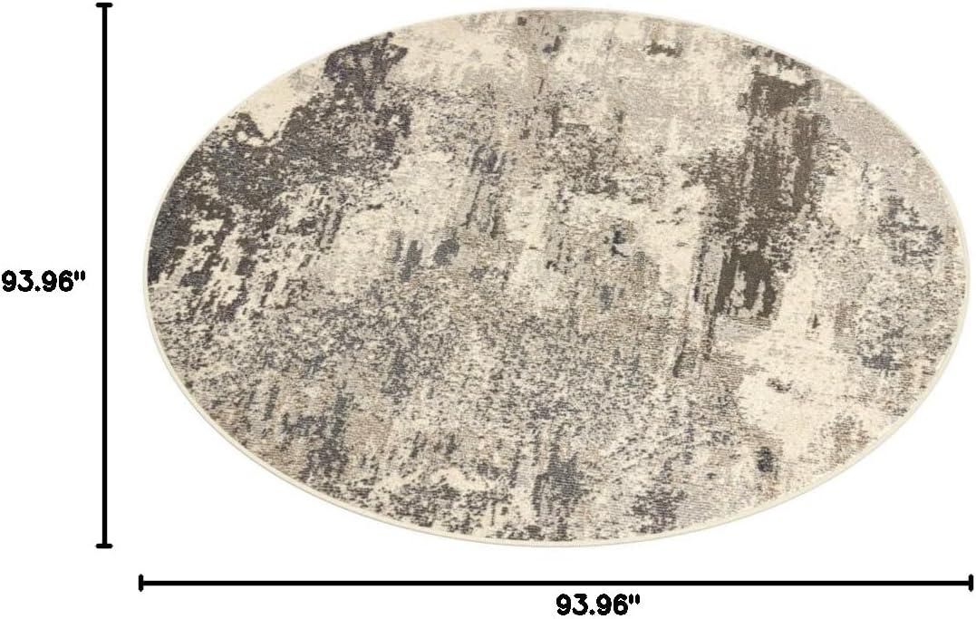 Nourison Celestial CES02 7'10" Round Ivory/Grey Area Rug