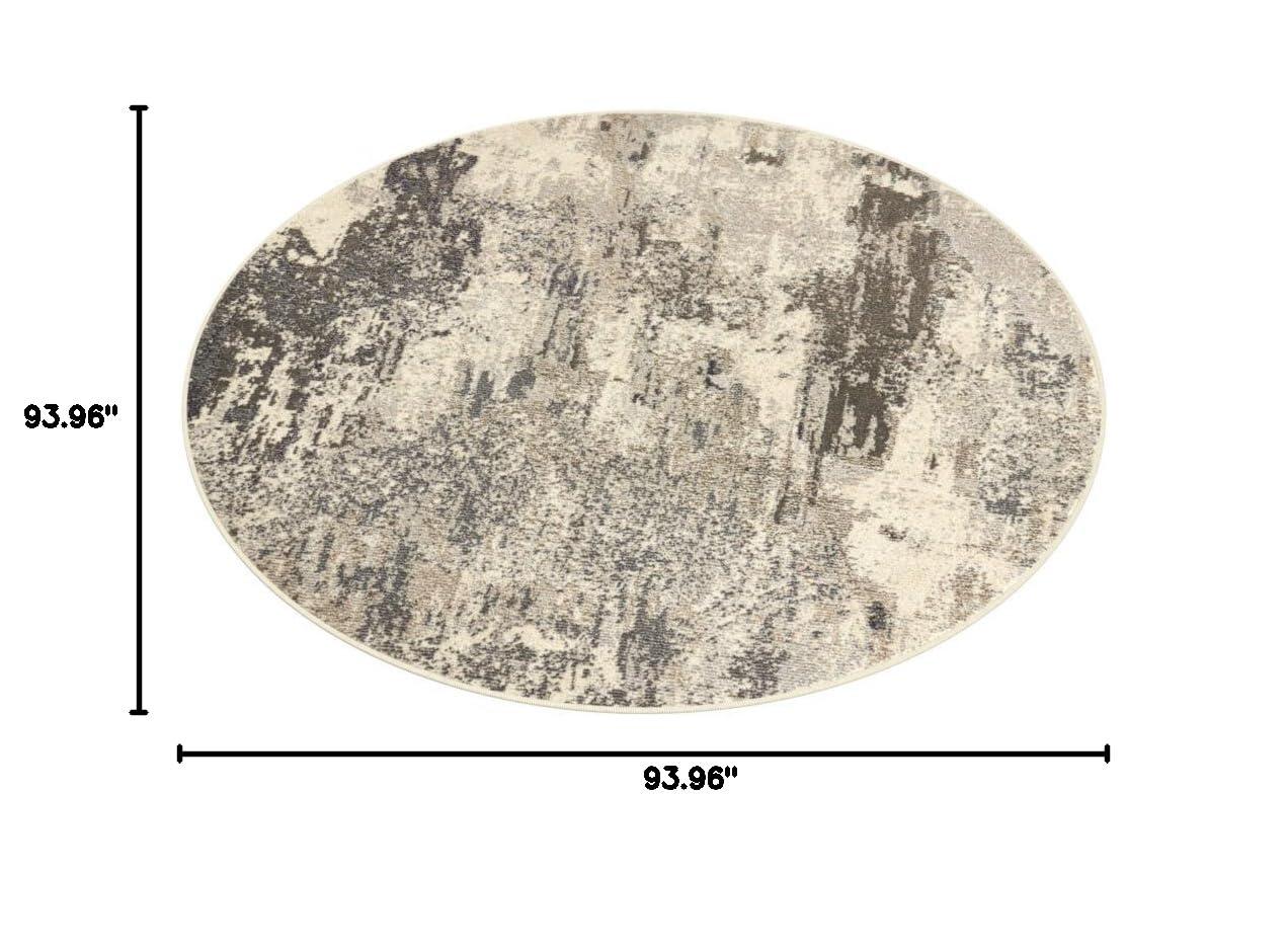 Nourison Celestial CES02 7'10" Round Ivory/Grey Area Rug