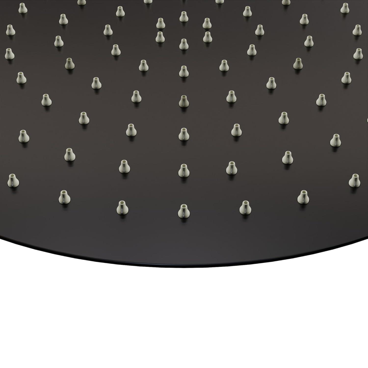 1-Spray Patterns with 2.5 GPM 12 in. Round Wall Mount Rain Fixed Shower Head in Matte Black