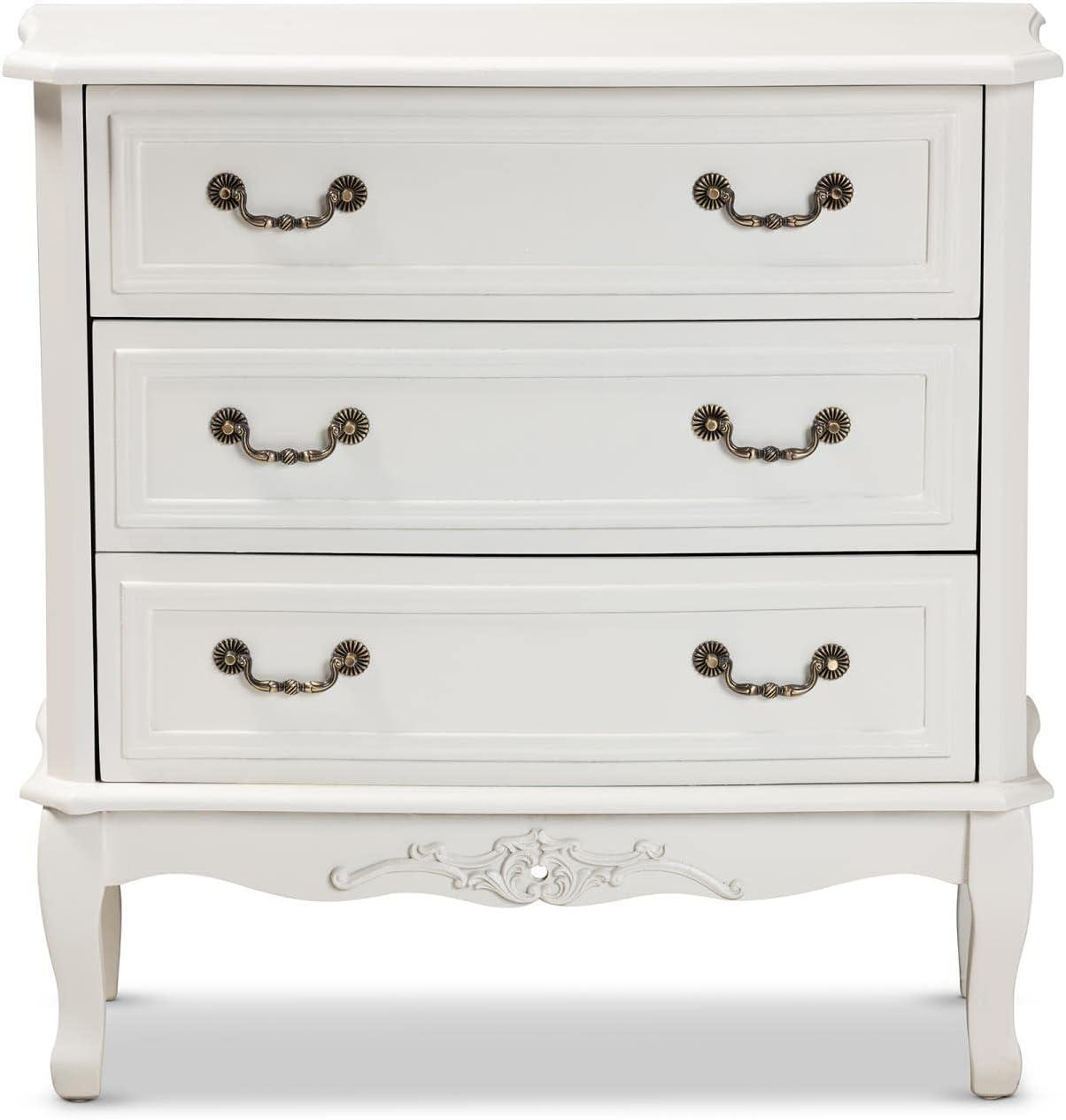 Baxton Studio Gabrielle Traditional French Country Provincial White-Finished 3-Drawer Wood Dresser