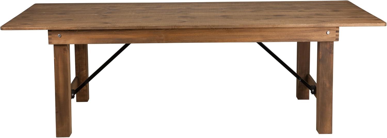 Flash Furniture Hercules Series 8' x 40" Rectangular Rustic Solid Pine Folding Dining Table
