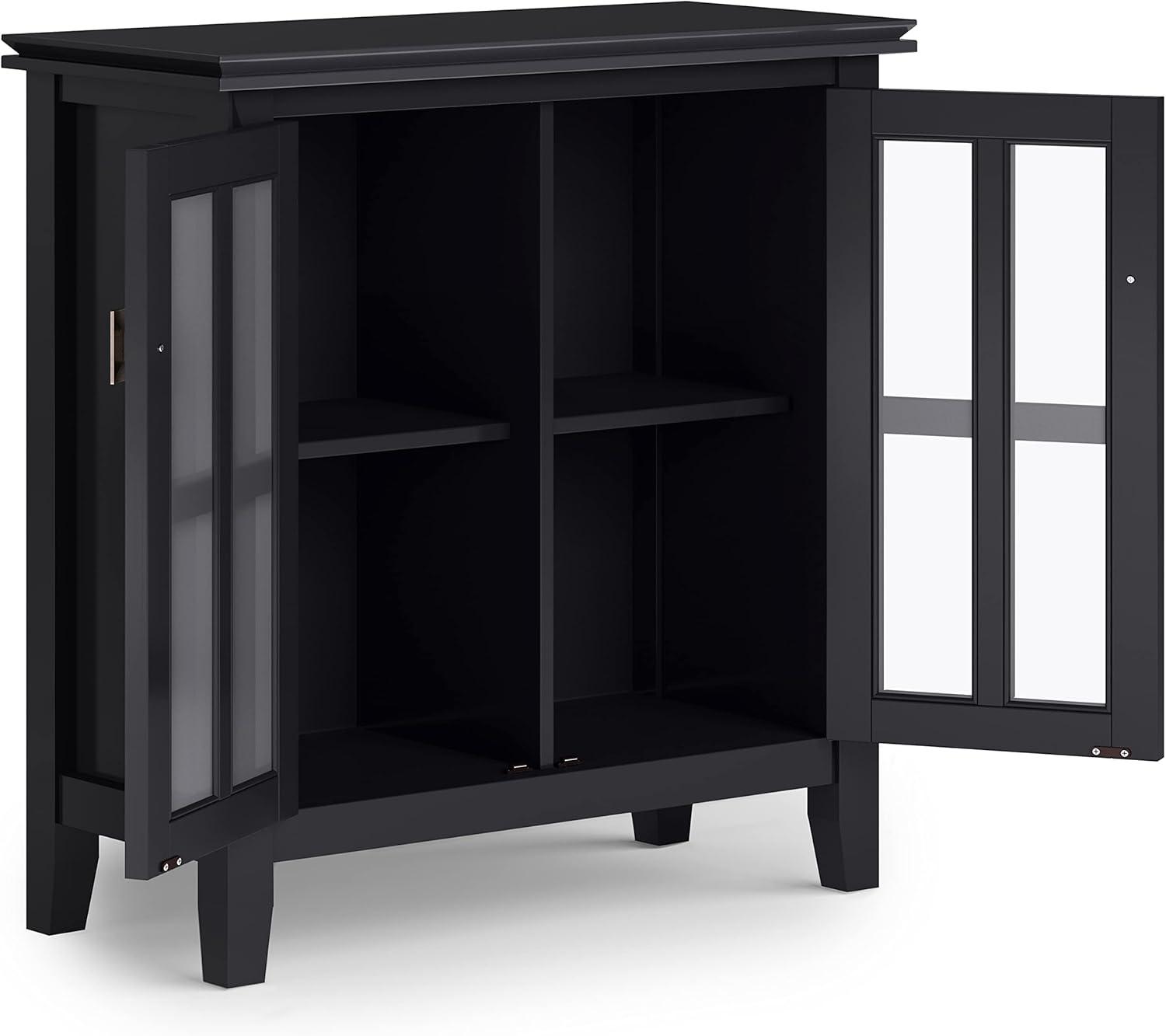 Artisan SOLID WOOD 30 inch Wide Contemporary Low Storage Cabinet in Black