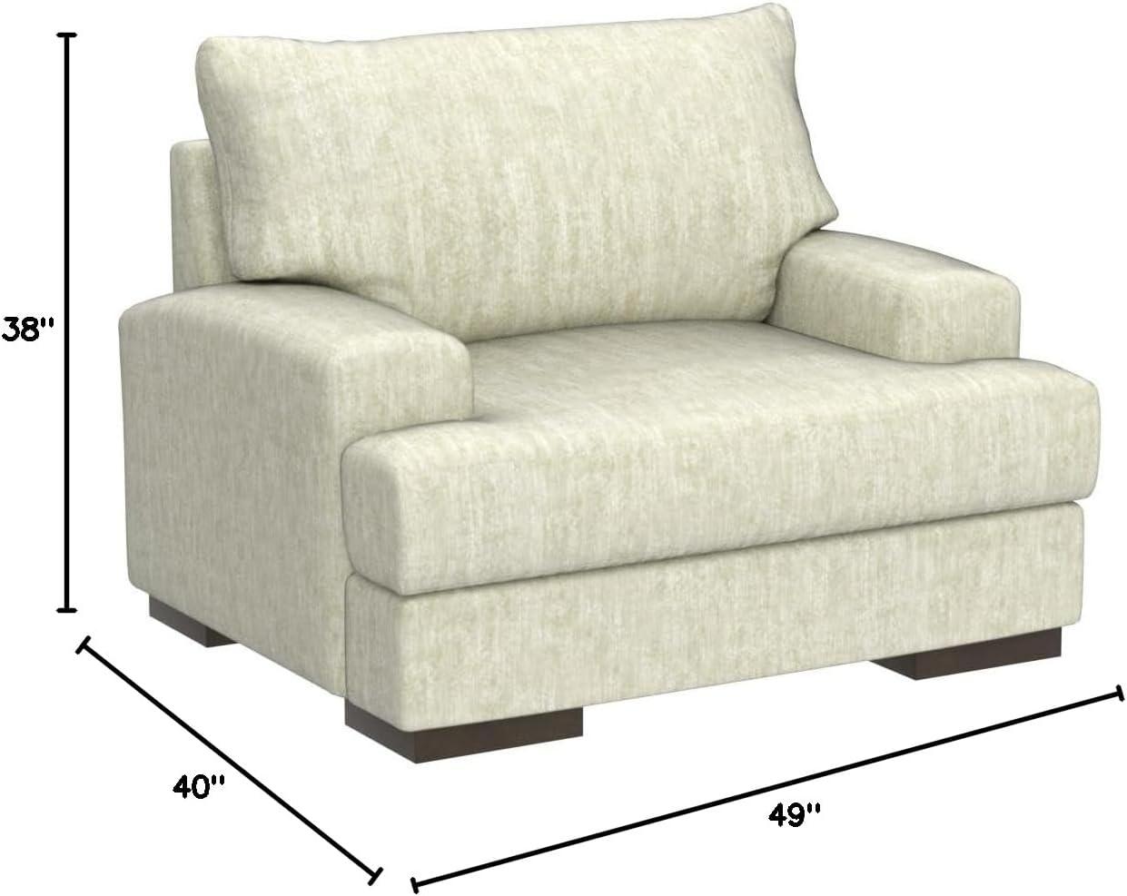 Beige Microfiber Contemporary Chair and a Half