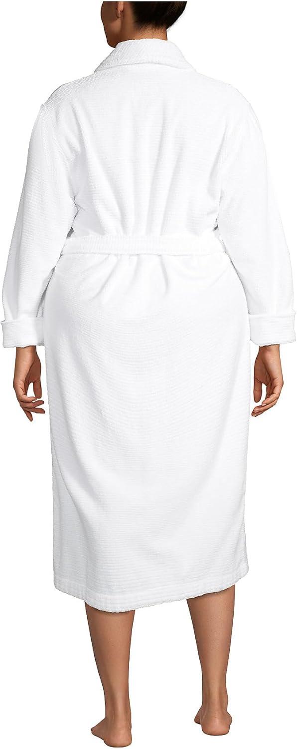 Lands' End Women's Cotton Terry Long Spa Bath Robe