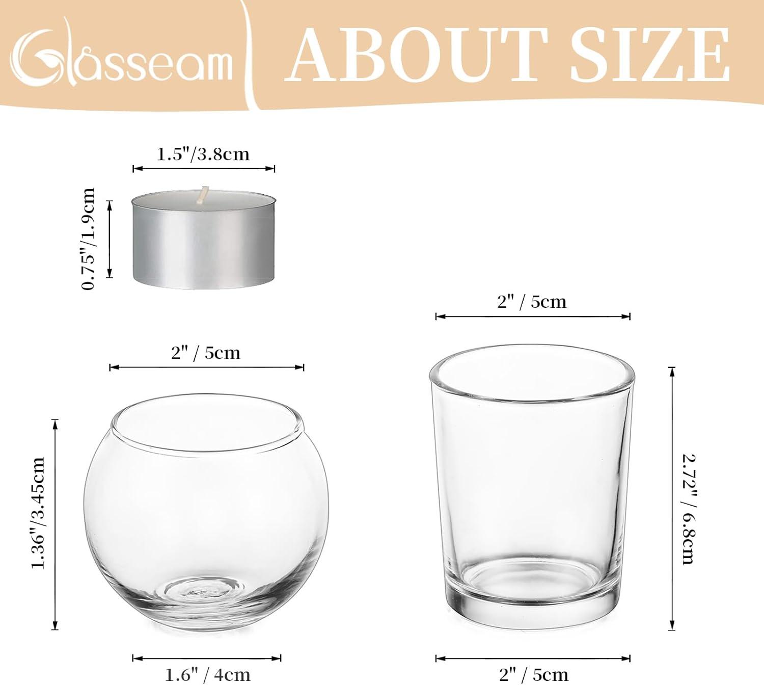 Clear Glass Tealight Candle Holders Set for Christmas Decor