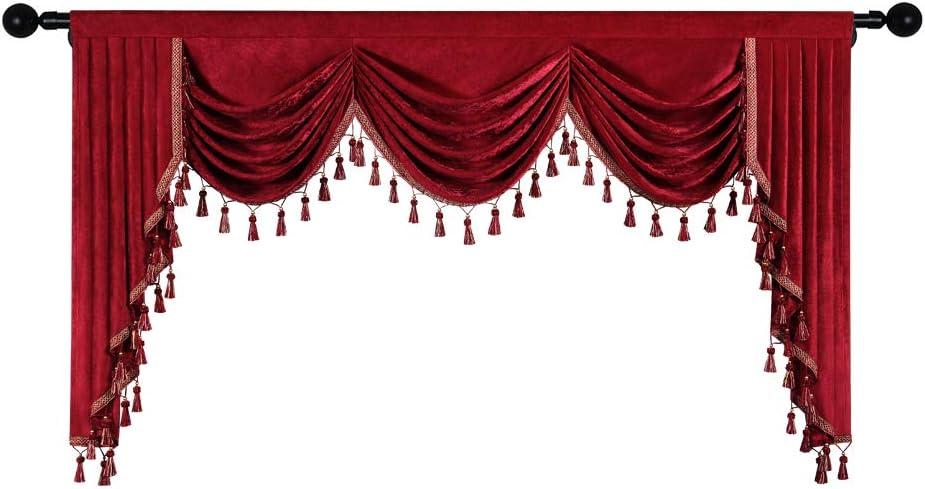 Gold Chenille Waterfall Valance with Rod Pocket