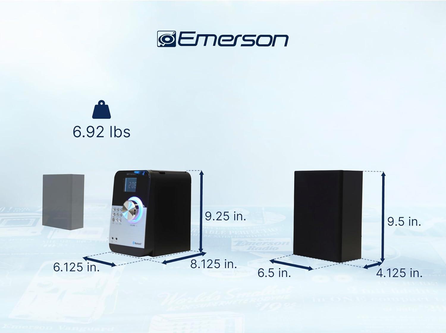 Emerson Emerson ES-4000 CD & MP3 Bluetooth FM Radio Microsystem, Black