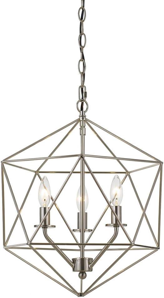 AFLighting Bellini 3 Light Modern Metal Wire Shade Brushed Nickel Hardwires Chandelier