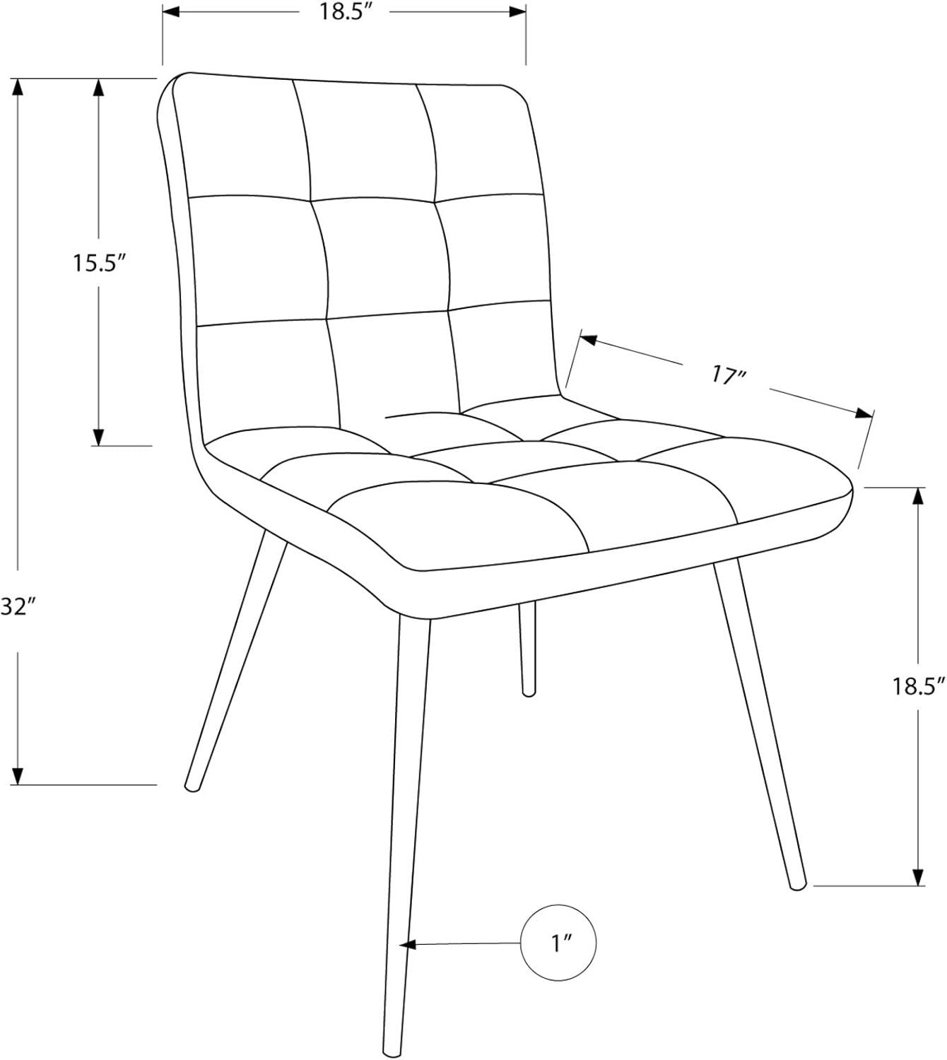 Contemporary Grey Faux Leather and Metal Side Dining Chair