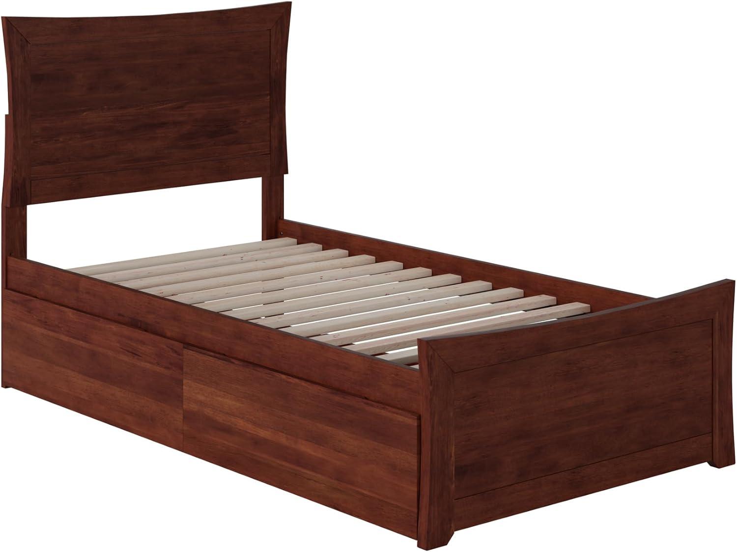 AR9012114 Metro Platform Bed with 2 Urban Bed Drawers, Twin XL, Walnut