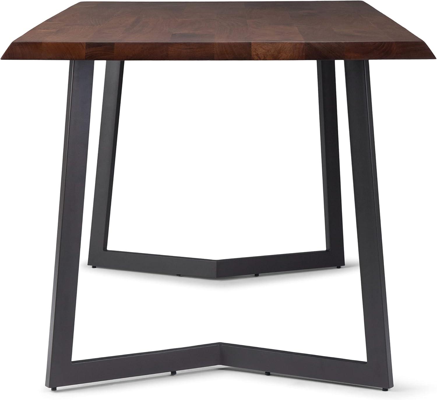 Watkins 72" Dark Brown Mango Wood Industrial Dining Table