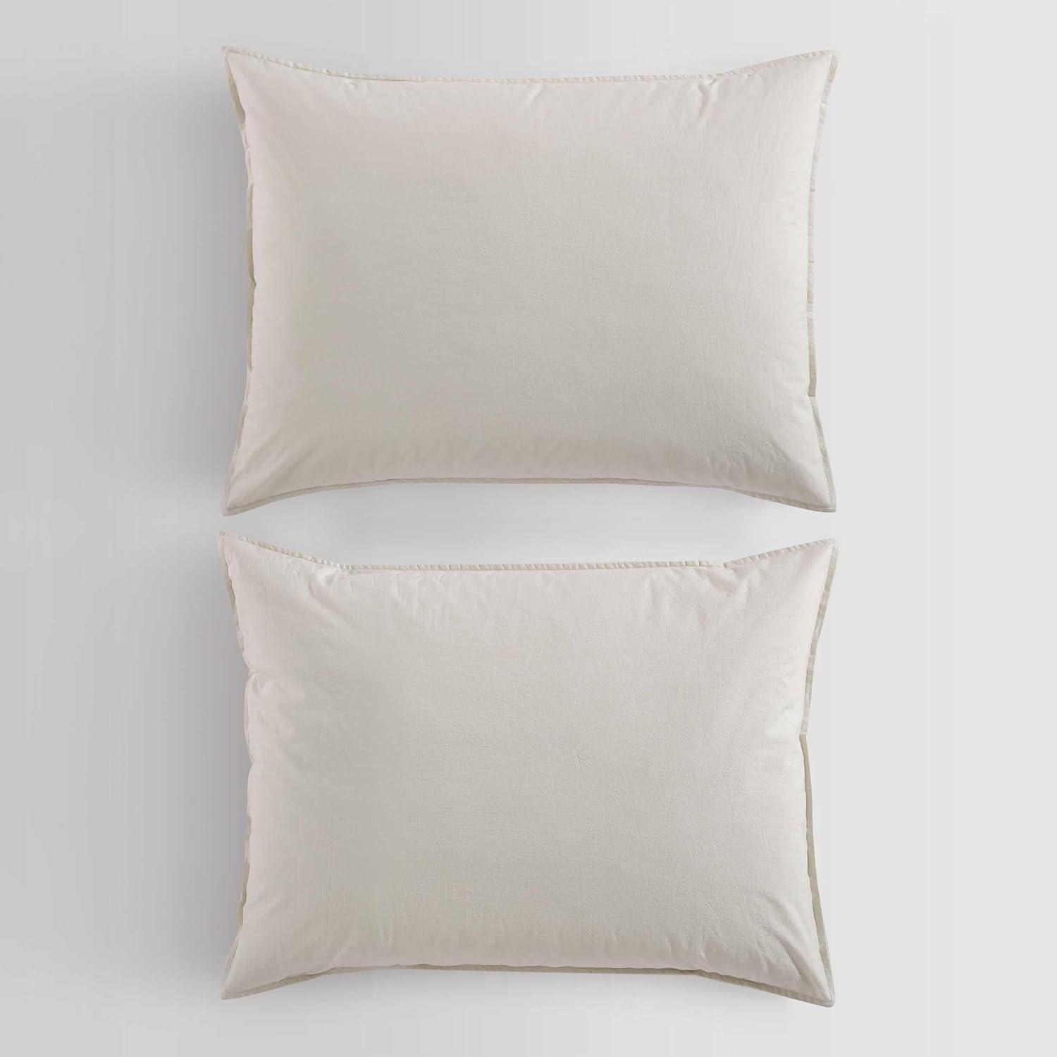 Calvin Klein Washed Percale Solid Cotton Duvet Cover Set