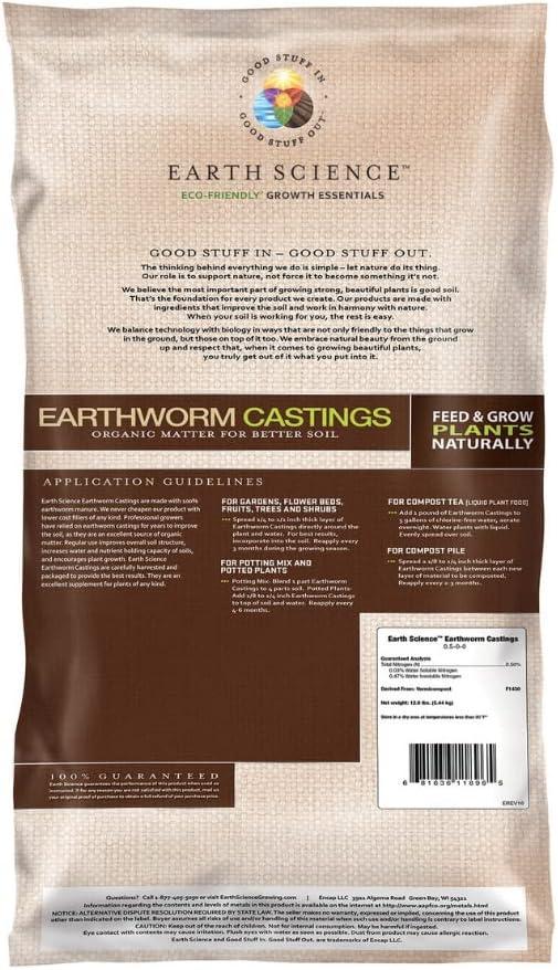 Earth Science Earthworm Castings Garden Fertilizer
