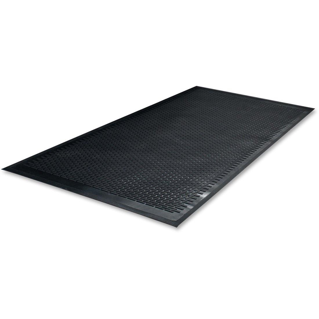 Guardian Clean Step Scraper Floor Mat, Rubber, 4'x6', Black