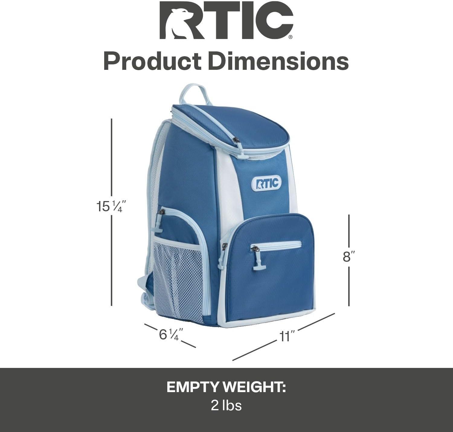 RTIC 15 Can Lightweight Backpack Insulated Cooler with Pockets, Pond