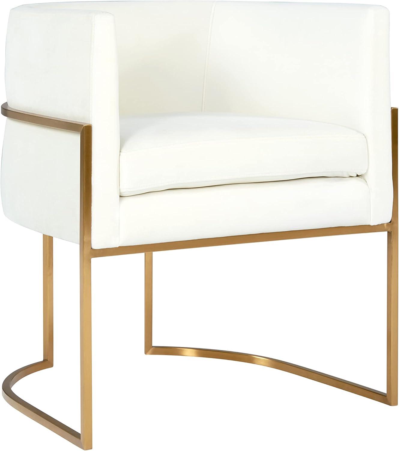 TOV Furniture Giselle 19" Transitional Velvet Dining Chair in White