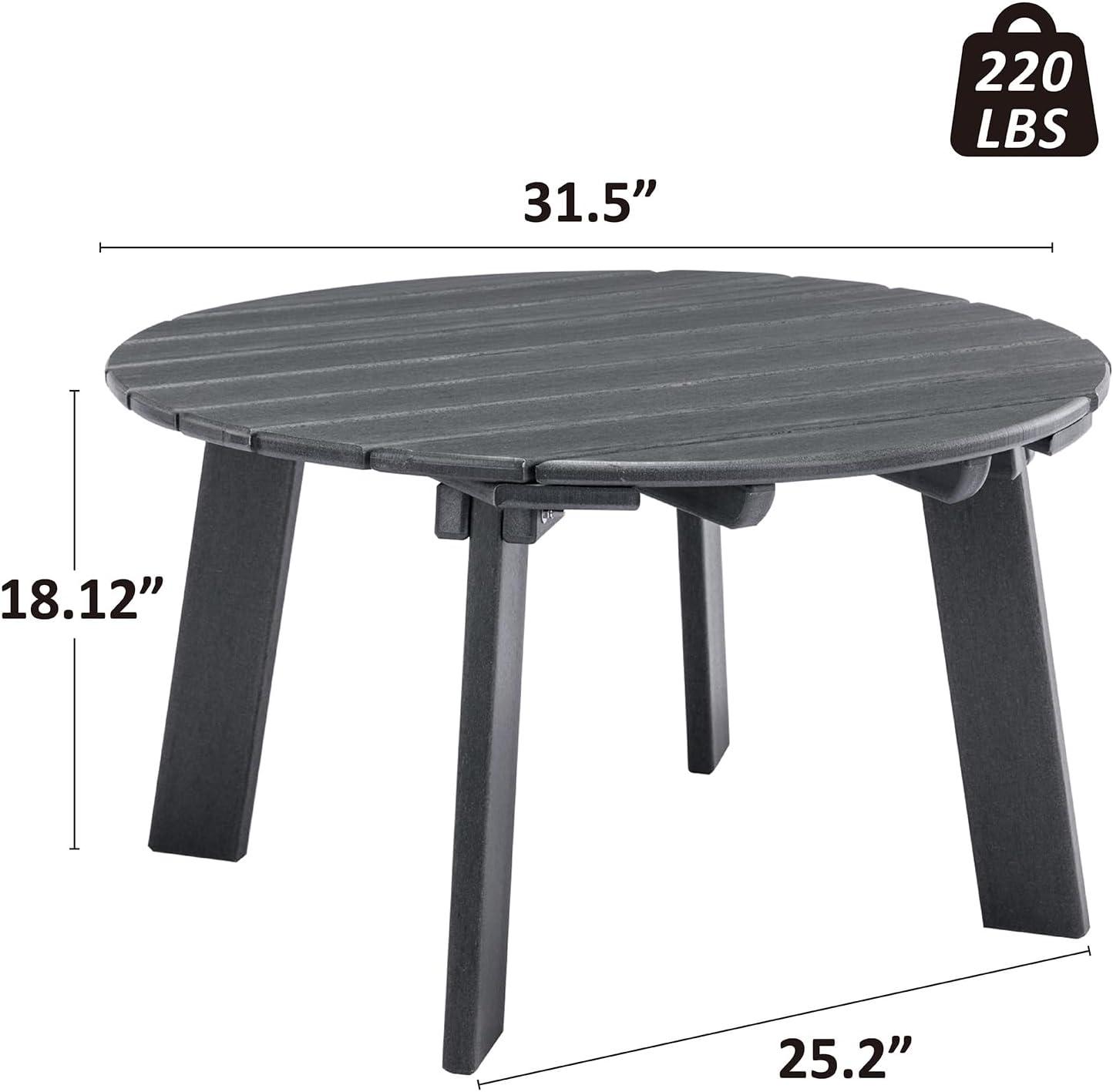 White Round Plastic Outdoor Adirondack Side Table