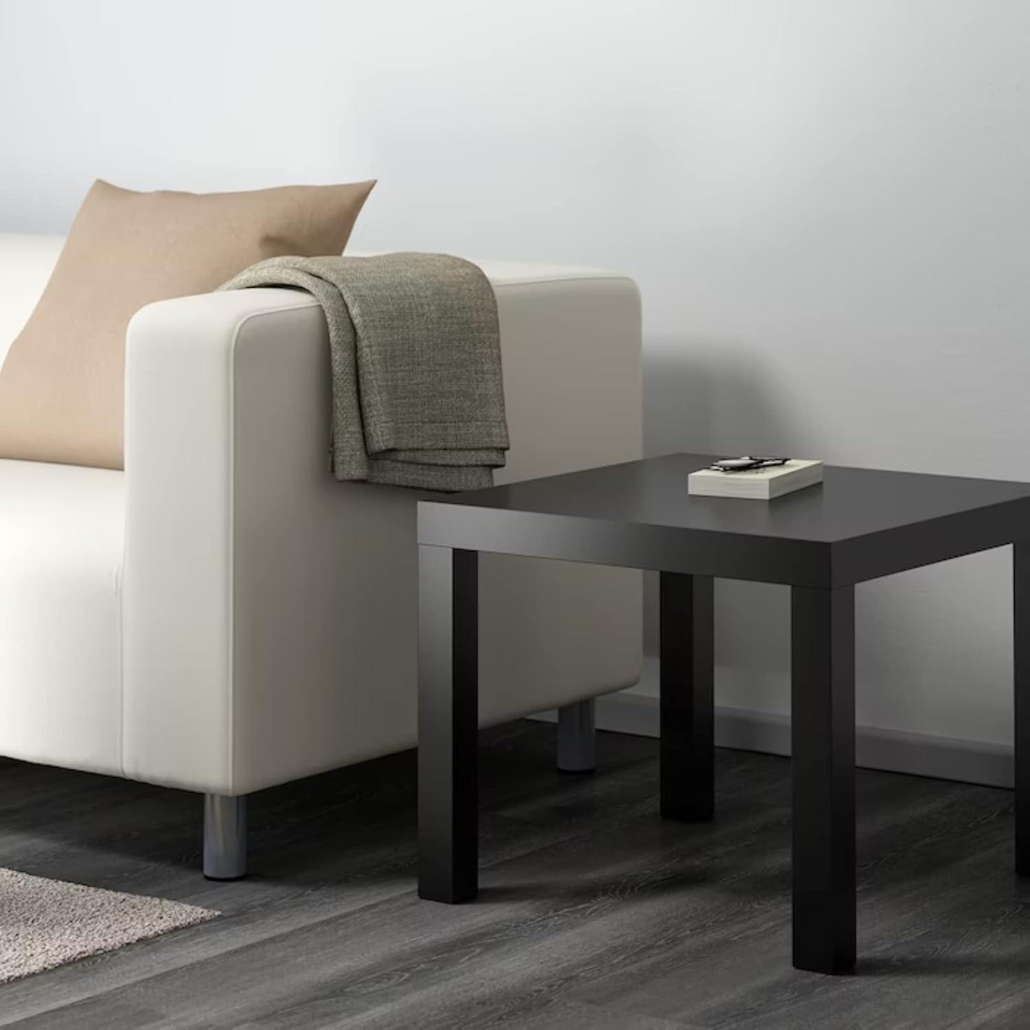 Black Particleboard Square End Table with Acrylic Paint