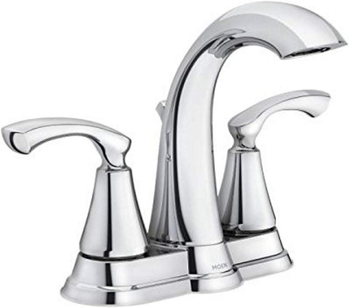 Moen Tiffin 2-Handle Chrome Centerset Bathroom Sink Faucet, WS84876