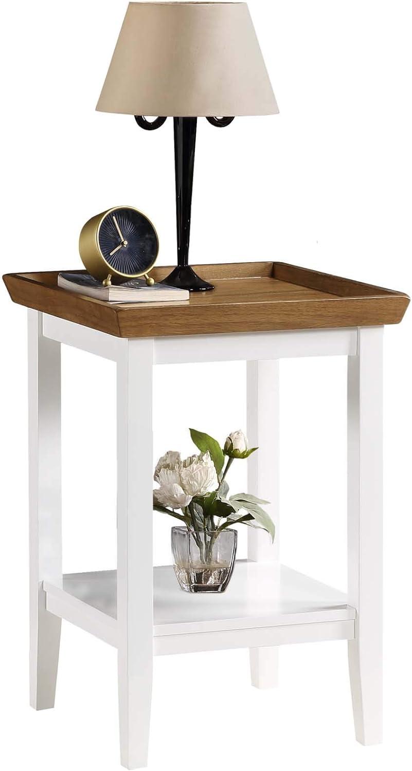 Convenience Concepts Ledgewood End Table, Driftwood / White, 18 in x 18 in x 26 in