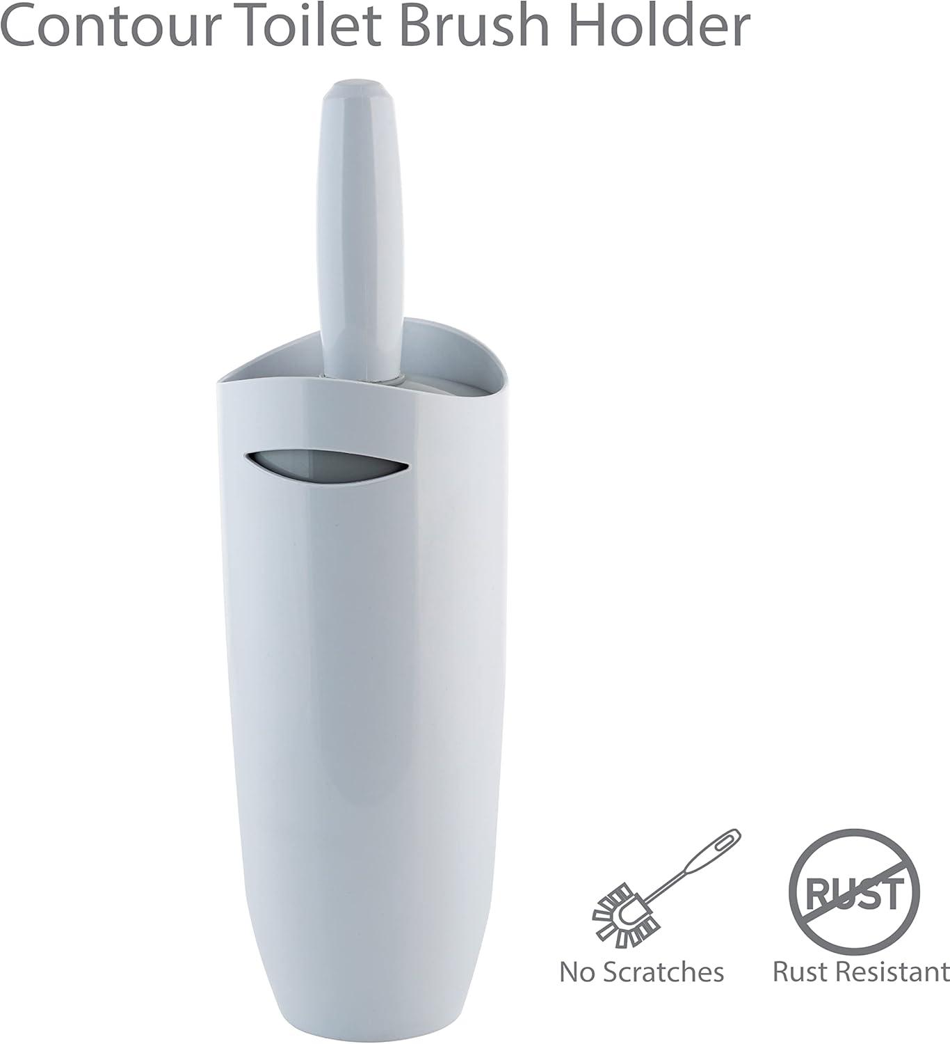 Contour Toilet Brush Holder White - Bath Bliss