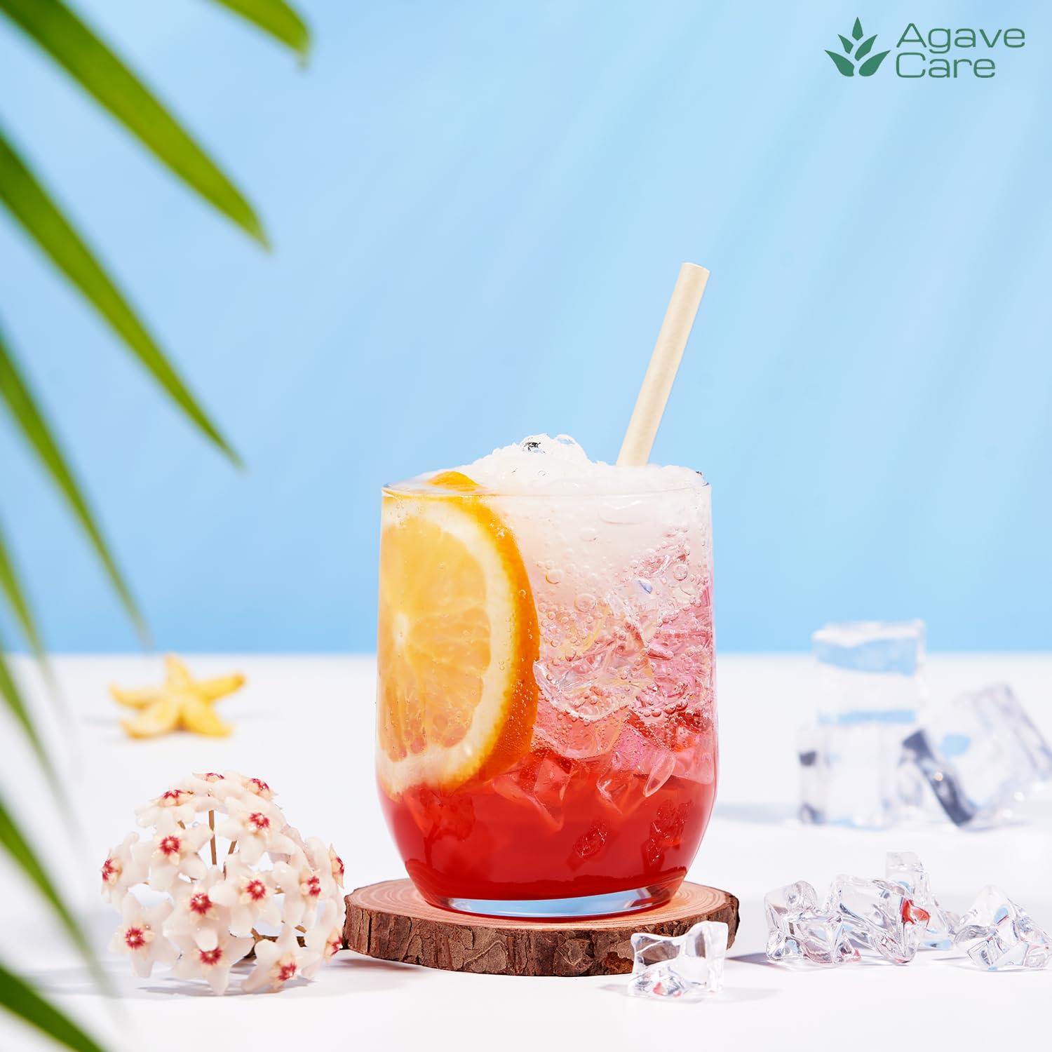 Agave Care Sustainable Agave Straws - 5.9" - Natural - Unwrapped - 150 Count - 3 oz