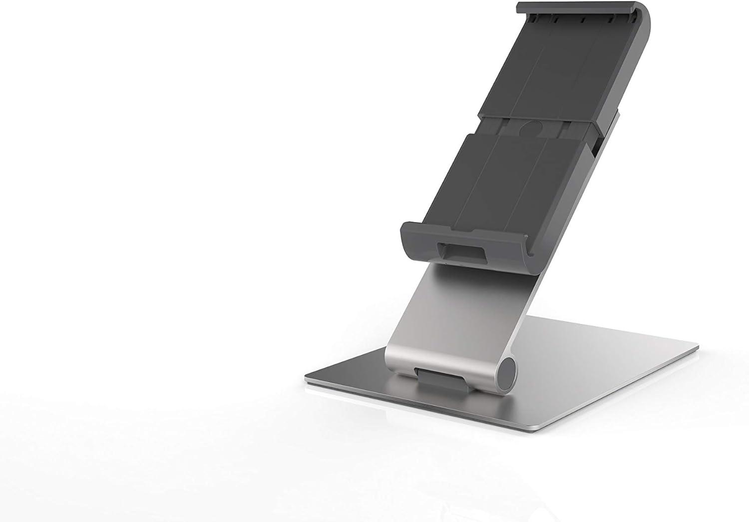 DURABLE Tablet Holder Desk Stand (7-13 Inches, 360 Degrees Rotation with Anti-Theft Device) Silver/Charcoal (893023)