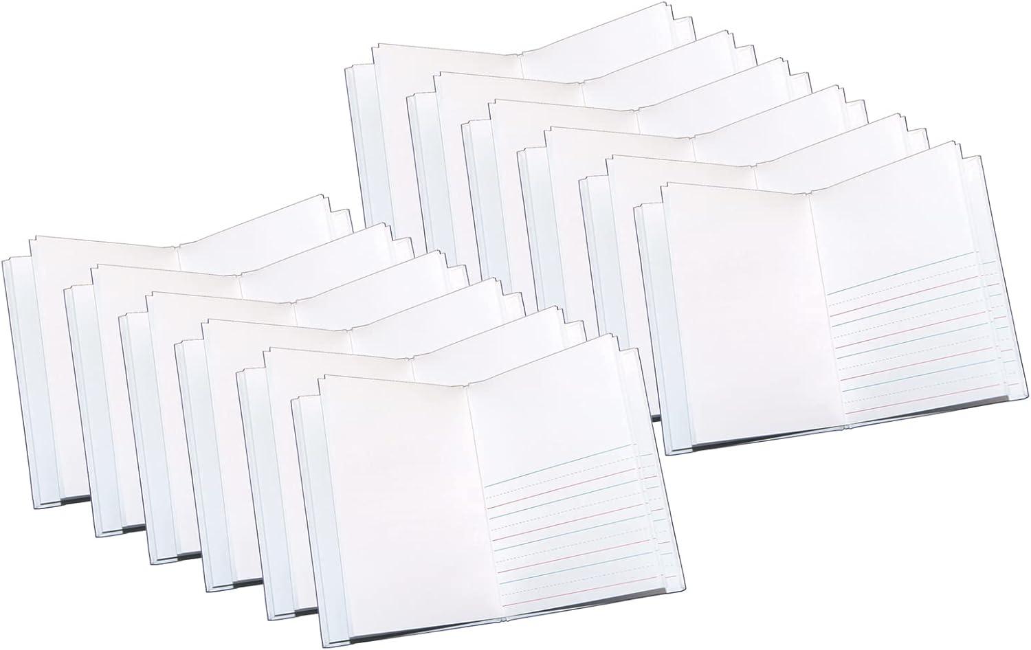 Ashley Productions Hardcover Blank Book Primary Lined, 6" x 8" Portrait, White, Pack of 12