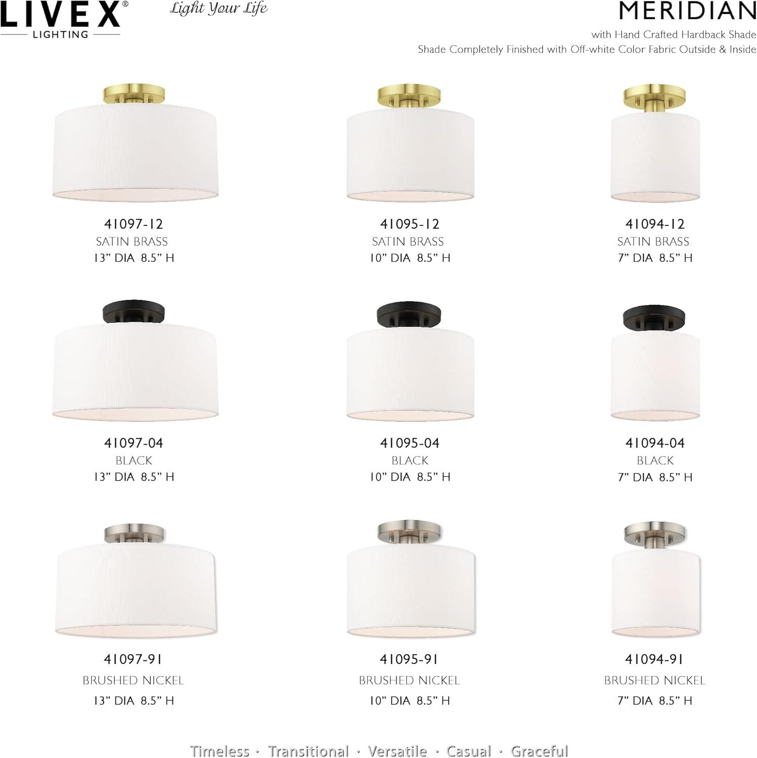 Livex Lighting Meridian 1 - Light Semi-Flush Mount in  Black