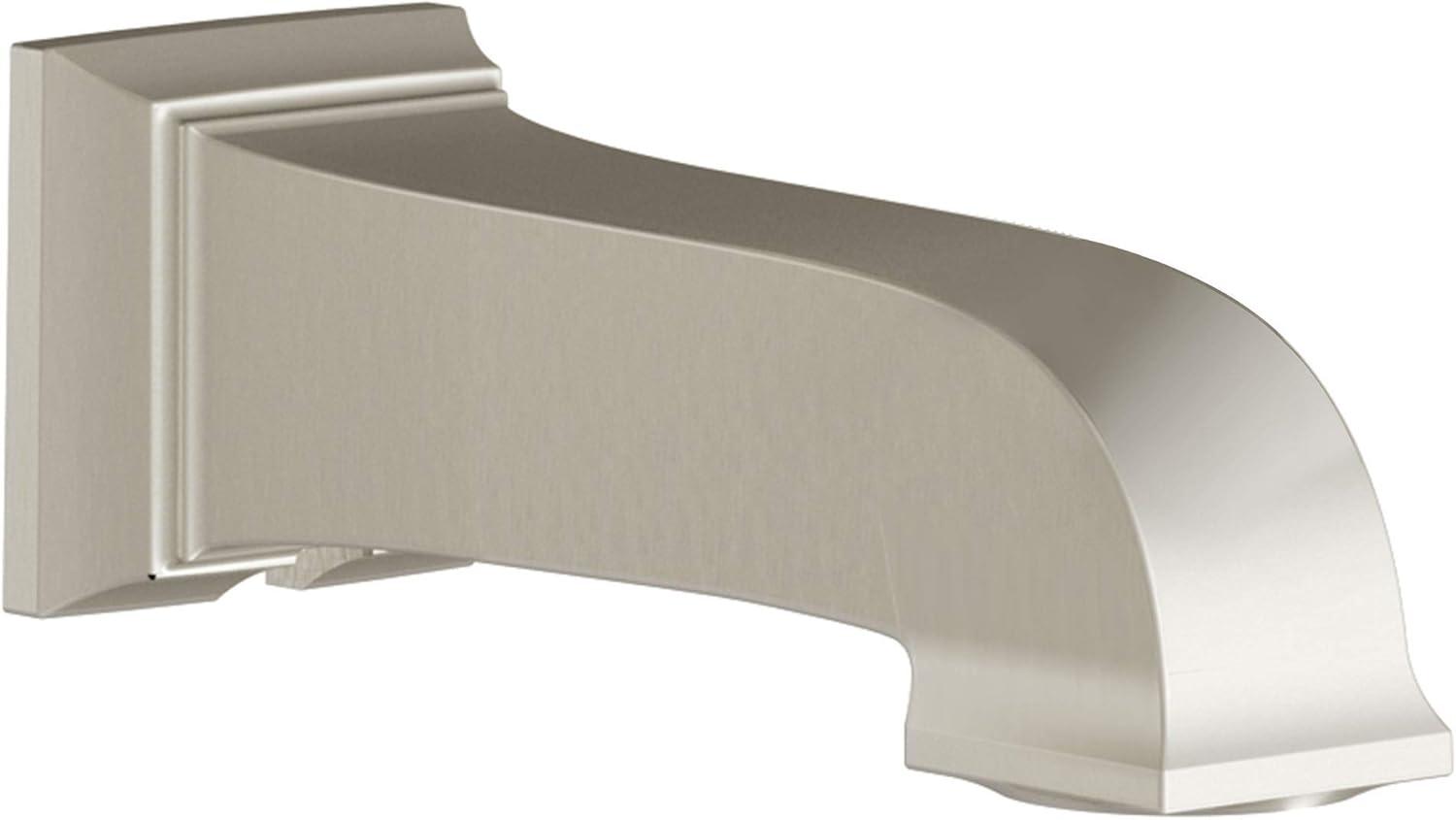 Brushed Nickel Wall Mounted Non-Diverter Tub Spout