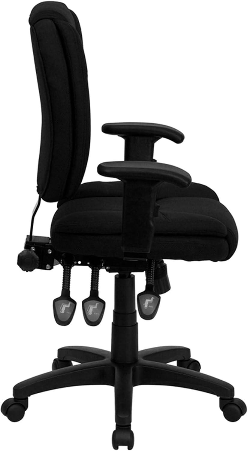 Flash Furniture Mid-Back Multifunction Swivel Ergonomic Task Office Chair with Pillow Top Cushioning and Adjustable Arms