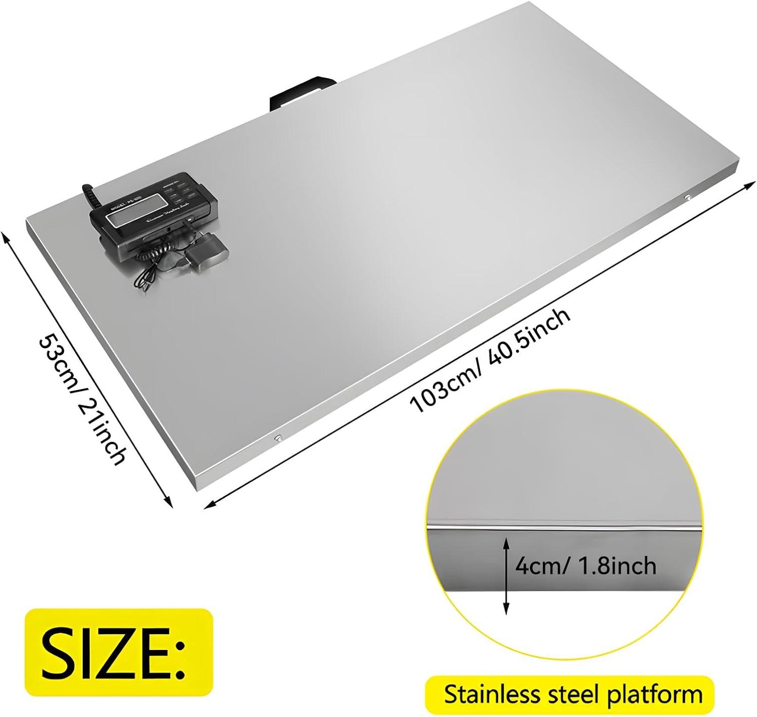 VEVOR 1100Lbs x 0.2Lbs Digital Livestock Scale Large Pet Vet Scale Stainless Steel