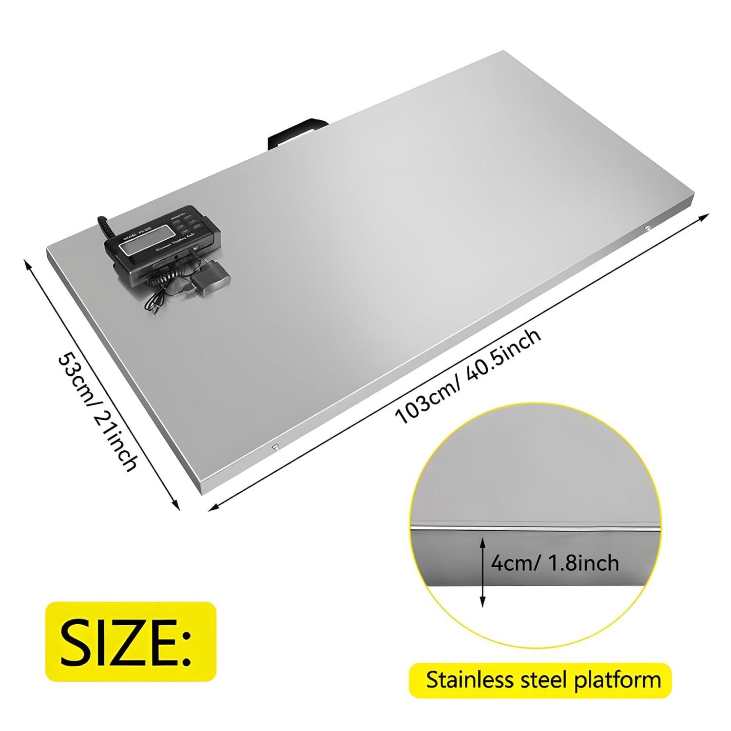 VEVOR 1100Lbs x 0.2Lbs Digital Livestock Scale Large Pet Vet Scale Stainless Steel