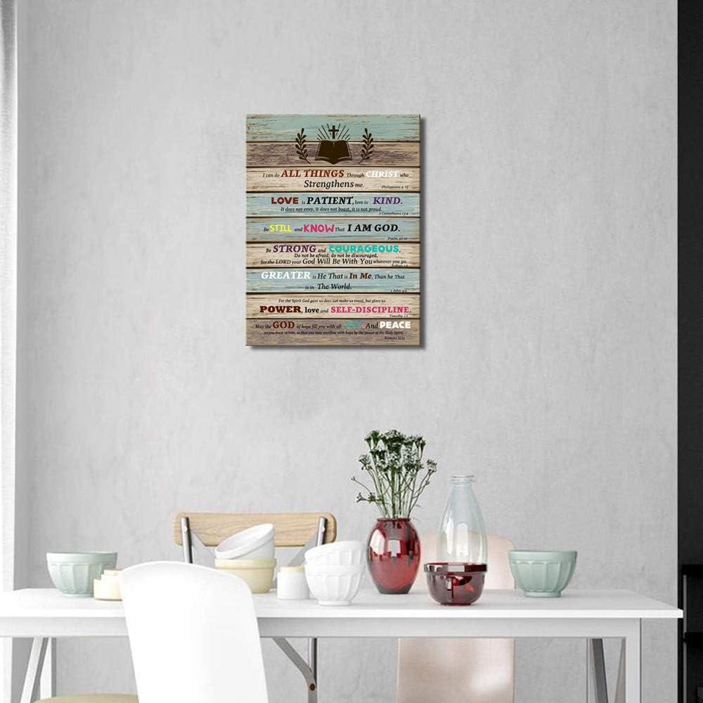 Rustic Farmhouse Bible Verse Canvas Wall Art
