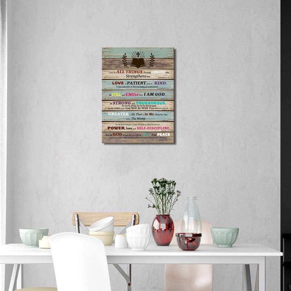 Rustic Farmhouse Bible Verse Canvas Wall Art